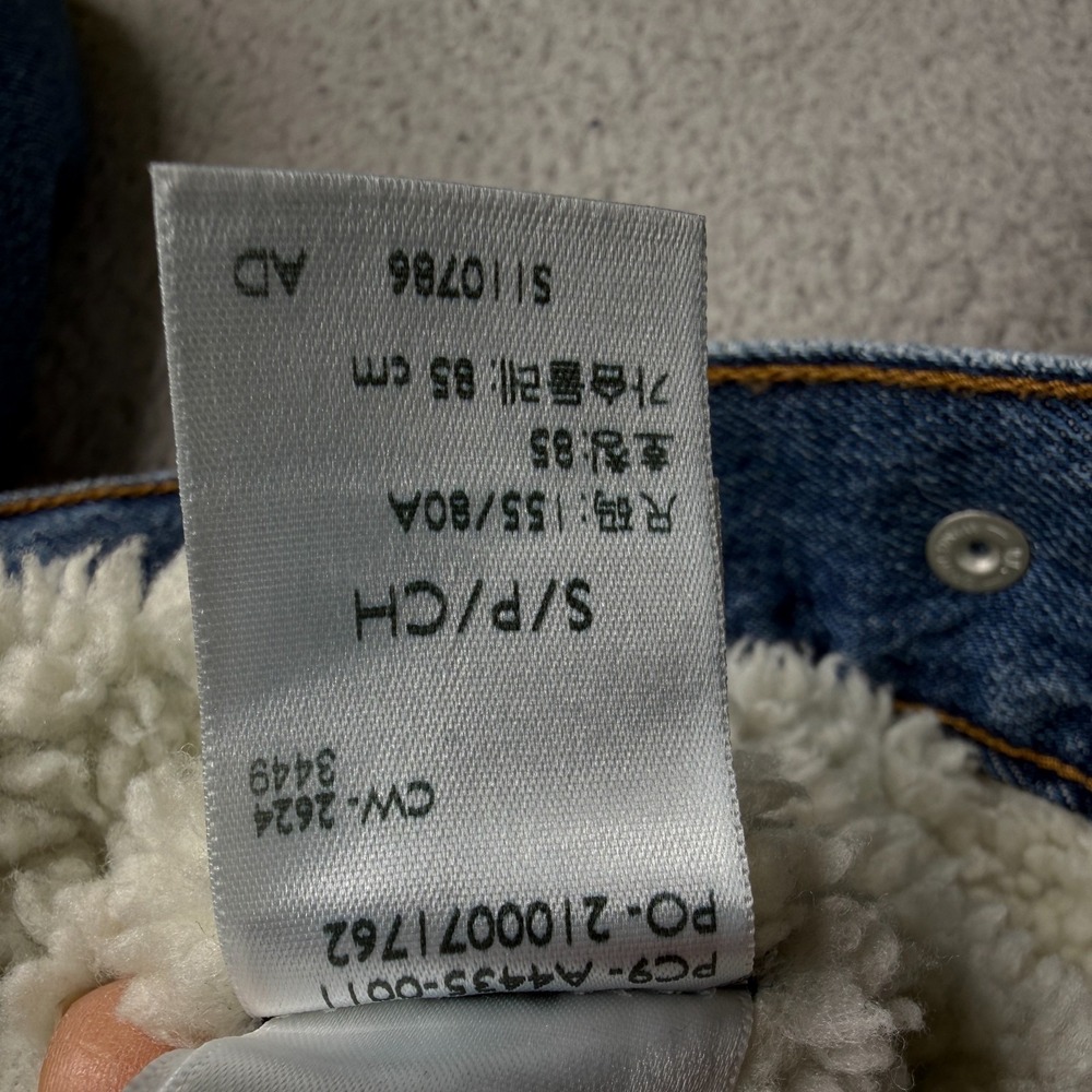 Levis Jacket Mens Small Premium Denim  Blue Jean Sherpa Trucker Snap Button - Picture 7 of 8